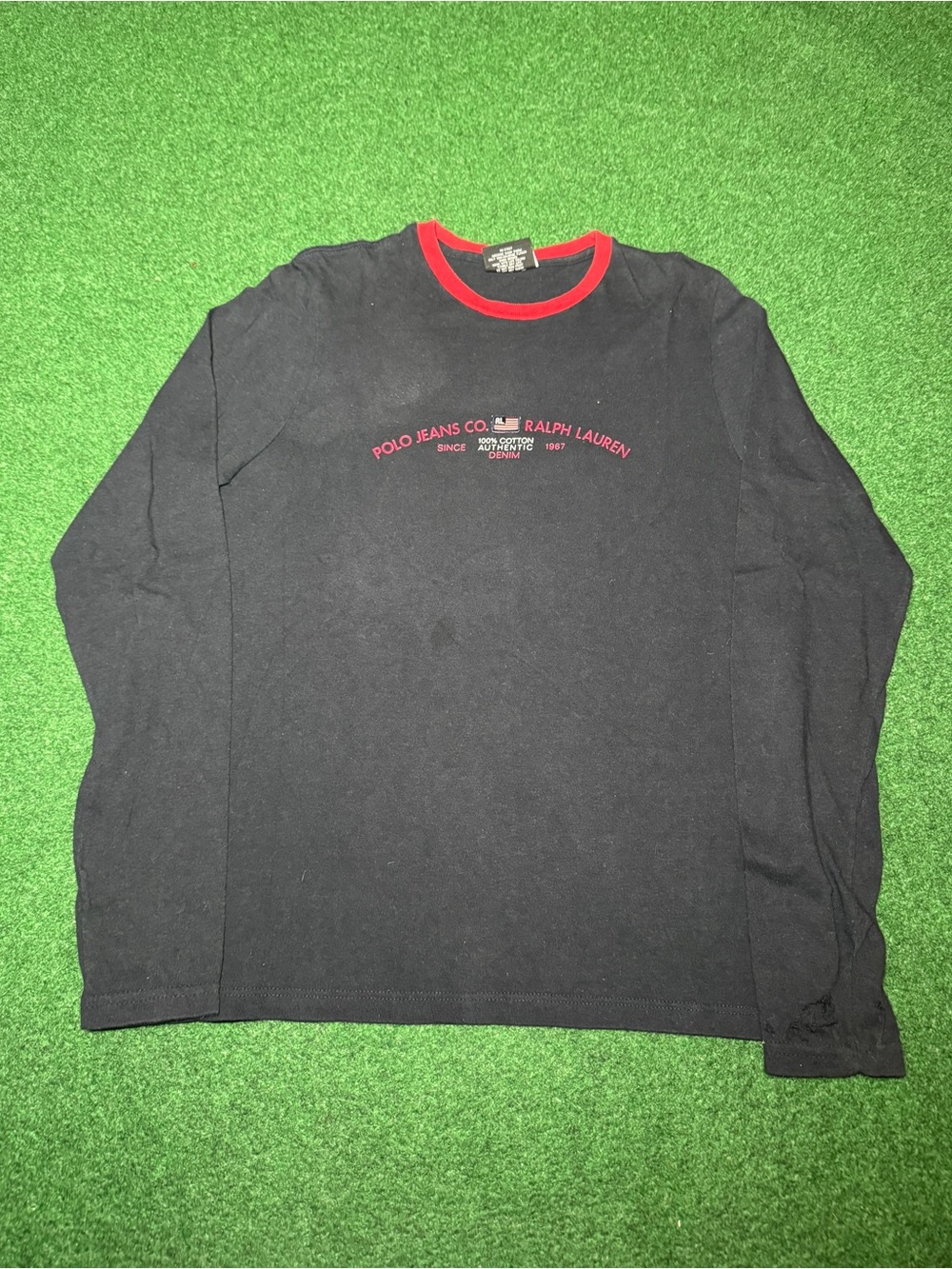 Polo Ralph Lauren Long Sleeve T Shirt Medium Vintage 90s Polo Jeans Co 18.5x25